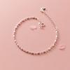 Pulseira Nalan Prata S925 para Mulheres, Simples, Doce, Fresca, Contas de Luz de Feijão Oval Prateado, Borboleta, Joia de Mão S4481