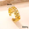 Joyería Popular Transfronteriza de Acero de Titanio Moda Diseño de Nicho Anillo Abierto Fundición Doble Fila Estrella Anillo de Acero Inoxidable Fábrica