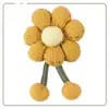 Bolsa de Ombro Girassol de Tecido Artesanal Algodão e Linho Capa para Celular Decoração de Carro Acessórios de Concha Tendência DIY Joias
