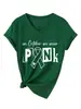 Em outubro vestimos rosa Amazon wish estação independente moda casual feminina camiseta gola V manga curta