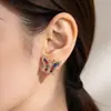 Hermosos Pendientes Mariposa Mori Pendientes de Sentido Avanzado Aguja de Plata Nicho Moda de Lujo Ligero Color Simple Pendientes de Circonita