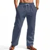26 Años de Experiencia en Moda Transfronteriza Europea y Americana, Pantalones de Verano, Pantalones de Playa, Cordón Rayas Verticales Pierna Recta Cómodos Transpirables Casuales Largos para Hombre