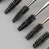 Cepillo para cejas de doble cabeza de plástico con mango cruzado, cepillo espiral, cepillo para pestañas, cepillo multifuncional dos en uno para maquillaje de ojos, herramienta de belleza