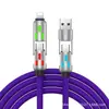 Cable de Datos Cargador de Coche de Cuatro en Uno de 240W con Luz Indicadora de Colores, Carga Súper Rápida, Cable de Carga de Dos a Dos