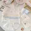 Novo Padrão de Coelho Desenho Animado Fofo Cor Sólida Confortável Macio 10A Algodão Puro Simples Fresco Algodão Macio Calça Roupa Íntima Feminina