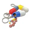 Cápsula Forma de Píldora Forma de Píldora Forma de Píldora Pastillero con Llavero Mini Pastillero Pastillero de Plástico Pastillero Portátil