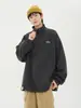 Moletom Pulôver Americano Pesado com Meio Zíper Masculino Outono Tendência Marca Estampada Jaqueta Oversize Solta Par Top