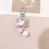 Colgante para Teléfono de Gato Lindo Acrílico Llavero Versátil para Niñas Colgante de Perlas Decoración de Mochila Regalo Venta al por Mayor
