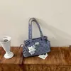 Bolsa de Ombro Shuai Mijia Estilosa de Grande Capacidade com Laço 2026 Nova Bolsa de Compras Casual Estilosa Bolsa Tote Plissada