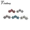 Brincos de Liga de Titânio F-136 com Três Pedras de Zircônia Tachas de Titânio para Lóbulo da Orelha Tachas para Lábio Joias Médicas para Body Piercing