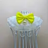 Collar de Babero de Encaje con Lazo de Perlas para Mascotas Pajarita Babero para Perros y Gatos Perros Pequeños