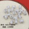 Accesorios de Joyería Micro Plata Espaciador de Circonita Pulsera DIY Hecha a Mano Collar Cuentas Rueda Anillo para Correr Flor Carrito Pequeño Cintura Hombre