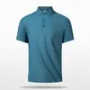 Camisa Polo Masculina de Manga Curta, Tecido Waffle de Verão, Sem Costura, Prensada com Adesivo, Amiga da Pele, Alta Elasticidade, Slim Fit, Camiseta Business Casual