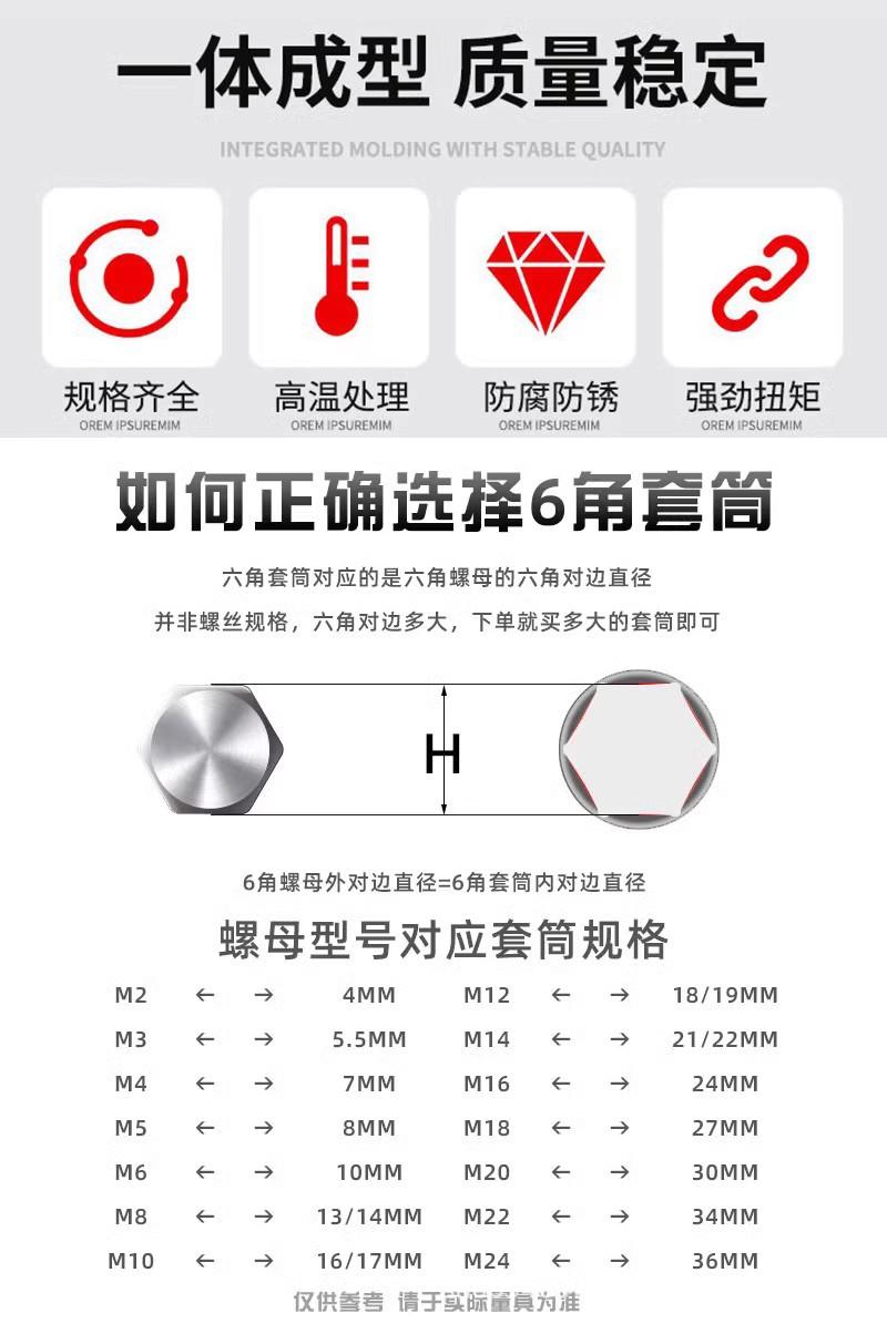 钢盾加长中飞内六角套筒10mm