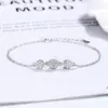 Pulseira Bling de Zircônia Redonda em Prata Esterlina 925 para Mulheres Exquisito Pequeno Ornamento Design de Nicho ins Leve Luxo Sensação de Alto Padrão Joia de Mão