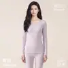 Camiseta de manga larga para mujer, nuevo color, algodón cardado, fina, 100% algodón, cuello redondo, 10A, antibacteriana, cepillada, elástica, ajuste ceñido, capa base