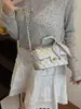 Bolsa de Corrente com Diamantes Feminina 2025 Nova Verão Design de Nicho Bolsa Transversal Estilo Coreano Textura Casual Pequena Bolsa Quadrada