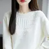 Suéter de Algodón Puro de Manga Larga Estilo Nuevo Primavera 26, Camiseta Básica de Punto de Cuello Semi Alto, Top Elegante y Versátil para Mujer