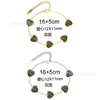 Transmissão ao Vivo Transfronteiriça Mais Vendido Pulseira Moda Cinco Flores Coração Dupla Face Formato Coração Madrepérola Ouro 18K Aço Inoxidável Simples e Versátil