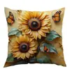 Funda de almohada de girasol amarillo para pájaros, superventas de Amazon transfronterizo de primavera, funda de almohada para oficina y dormitorio