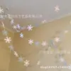 Guirnalda de copo de nieve navideño en azul y blanco, cadena colgante de copo de nieve tridimensional para boda, cumpleaños, hogar y decoración de Año Nuevo