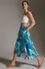 Falda midi de lunares elástica en la cintura y bajo irregular, superventas transfronterizo europeo y americano, estilo vacacional, favorecedora de la figura