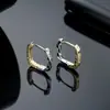 Brincos de Argola Cruzados de Zircônia Transfronteiriços para Homens, Brincos de Argola Lisos, Presilhas de Orelha de Raio, Pingentes de Orelha, Acessórios de Orelha para Mulheres, Amostra de Live do TikTok