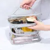 Bolsa de Maquillaje Multifuncional de Doble Capa Láser Celebridad de Internet, Bolsa de Tocador Impermeable Grande de Alta Capacidad para Mujer, Bolsa de Almacenamiento Portátil