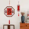 2026 Novo Estilo Chinês Decoração de Janela Antiga Ornamento Pendurado, Pingente de Cartão de Sorte de Papel Vermelho para Ano Novo, Em Branco para Escrever à Mão