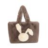Bolsa de Pelúcia Outono e Inverno Viagem Padrão Coelho Peluda 2024 Bolsa Tote para o Dia a Dia Grande Capacidade Bolsa Tote de Pelúcia