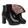 Botas Cortas Espesas para Mujer Dropshipping, Botas de Felpa con Tacón Alto para Otoño e Invierno, Zapatos de Algodón 'Mom' de Tacón Medio para Invierno