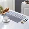 Mantel para Restaurante Occidental de PVC Teslin, Manteles Individuales Gruesos para Mesa de Comedor del Hogar con Aislamiento Térmico para Platos, Tazones y Juegos de Té, Patrón de Cebra con Rayas de Colores