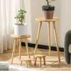 Suporte de Flores para Sala de Estar Suporte de Plantas Internas Suporte de Plantas Suspensas de Chão Rack de Vasos de Flores de Madeira Maciça Moderno Simples para Varanda