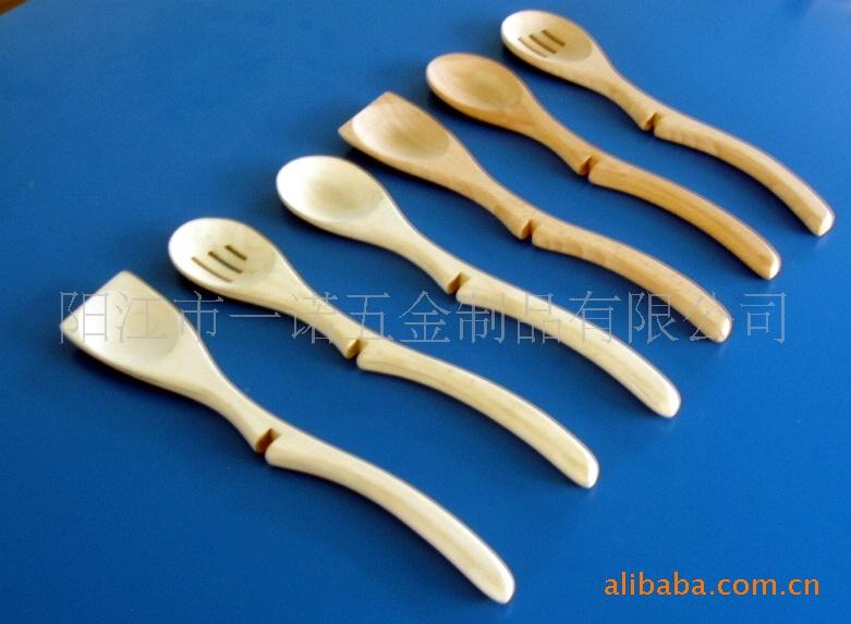 Q-032竹木餐具,木锅铲,木叉,木汤勺,木碗_