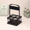 Cesta de Armazenamento Portátil Dobrável de Plástico para 6 Garrafas de Cerveja ou Bebidas para Acampamento ao Ar Livre e Piquenique