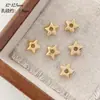 Contas Espaçadoras de Cor Preservada Banhadas a Cobre 18K com Furo Grande e Superfície Irregular Côncava-Convexa Anel Ondulado Corrente Pulseira Acessórios DIY Feitos à Mão