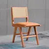 Silla de Comedor para Restaurante de Madera Maciza Nórdica Silla Moderna Simple para Hotel Casa de Huéspedes Cafetería con Respaldo de Ratán Silla de Ratán para Tienda de Té de Leche