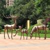 Escultura de Fibra de Vidrio de Ciervo de Cobre Imitación para Exterior Grande Parque Césped Jardín Bosque Decoración de Ventana de Centro Comercial Adornos de Ciervo Chino