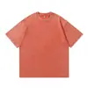 Camiseta de Algodón Lavada y Desgastada de Marca Americana de Moda Personalizada 230g Cuello Redondo Pulóver Manga Corta Top Holgado Camiseta Juvenil