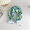 Pañuelo pequeño cuadrado de algodón y lino 55 cm Japonés y coreano artístico combinable para todo temporada de primavera y otoño pañuelo decorativo elegante algodón puro moda cinta para el pelo