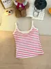 Nueva camisola de rayas de verano para mujer, ajustada, corta, versátil, estilo 'hot girl', top de punto, top de tubo