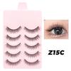 Dingsen Pestañas Postizas Mayoreo Suministro Estable 5 Pares de Pestañas Maquillaje Natural Maquillaje Diario Pestañas Cos