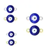 Ojo de Diablo Turco Accesorios para Joyería DIY Ojo Azul Doble Colgante Colgante de Aleación con Goteo de Aceite Colgante para Pulsera