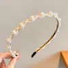 Diadema Fina Dulce de Perlas Coreana para Mujer, Simple y Versátil, Diadema Antideslizante de Celebridad de Internet para Salir, Diadema Estilo Super Hada