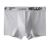 Roupa íntima masculina de algodão puro, cueca boxer respirável para meninos, shorts boxer de cintura média para jovens, shorts de primavera e outono para homens