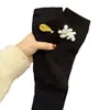 Calcetines para mujer, hilo de lunares, otoño e invierno, calcetines de caña media, calcetines divertidos y lindos de personalidad de dibujos animados, gatito comiendo pescado de moda en Instagram, estilo popular