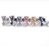 Acero Inoxidable 316 Clavos de Lengüeta Europeos y Americanos Pendientes Redondos de Circonita de Cuatro Garras con Clavos de Hueso de Oreja de Bola Joyería de Piercing de Acero Inoxidable Venta al por Mayor