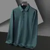 Camisa Polo Gruesa Forrada de Vellón Catiónico Otoño e Invierno para Hombre Casual de Negocios Cálida Amigable con la Piel Cuello Camisero Camiseta Base