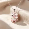 Pingente de Guanyin esmaltado banhado a prata com motivo de lótus, Buda Maitreya para paz e proteção, colar de clavícula estilo chinês atacado