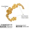 Joyería de Pieza Declaratoria con Flores Exageradas, Líneas de Mariposa y Diseños de Hojas; Pulsera Abierta de Acero Inoxidable Chapada en Oro de 18 Quilates; Accesorio de Muñeca para Mujer Vintage